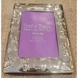 Tender Times Silver Plated Photo Album 4 x 6 Nursery Themed Great Baby Gift
